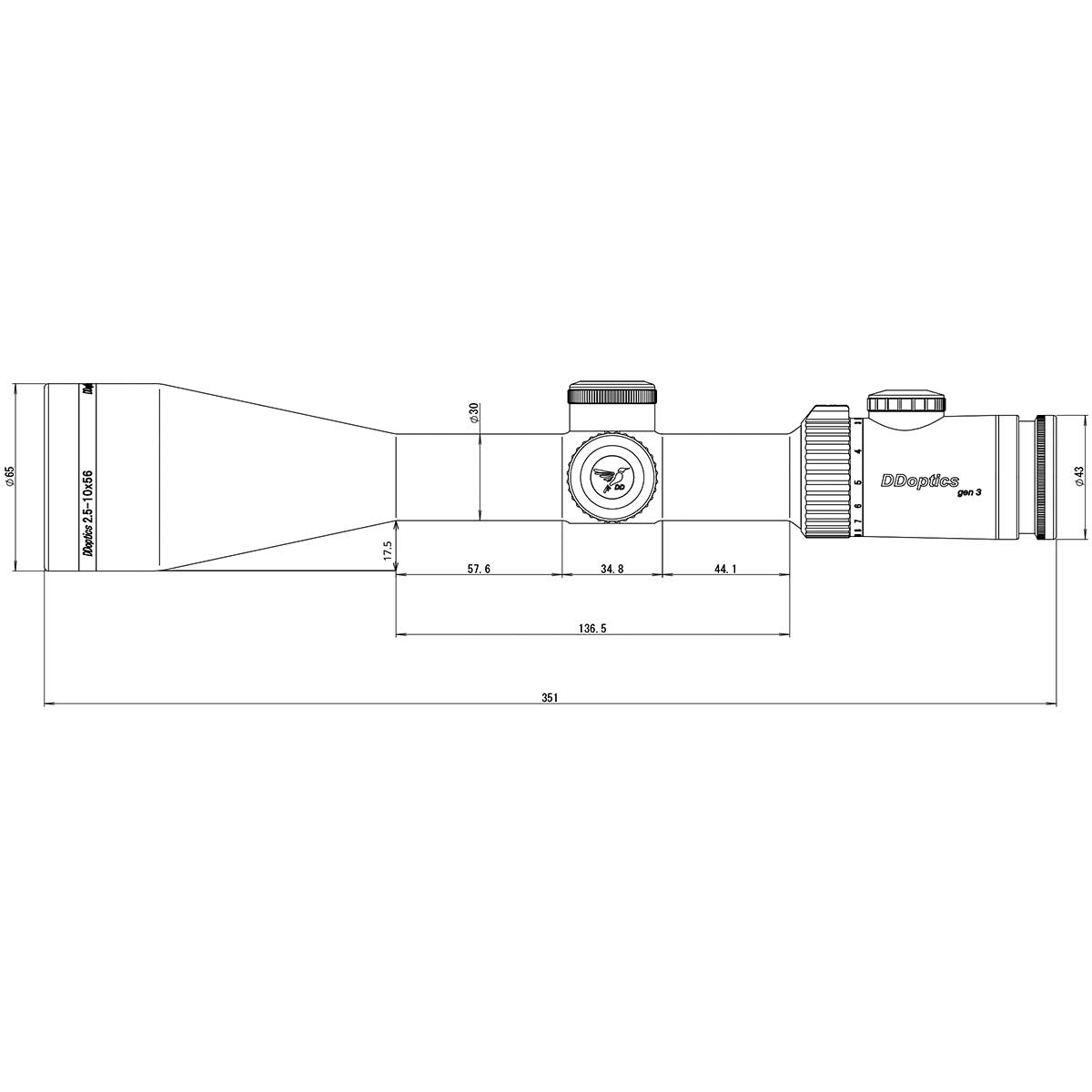 DDoptics | Zielfernrohr Nighteagle V4 2,5-10x56