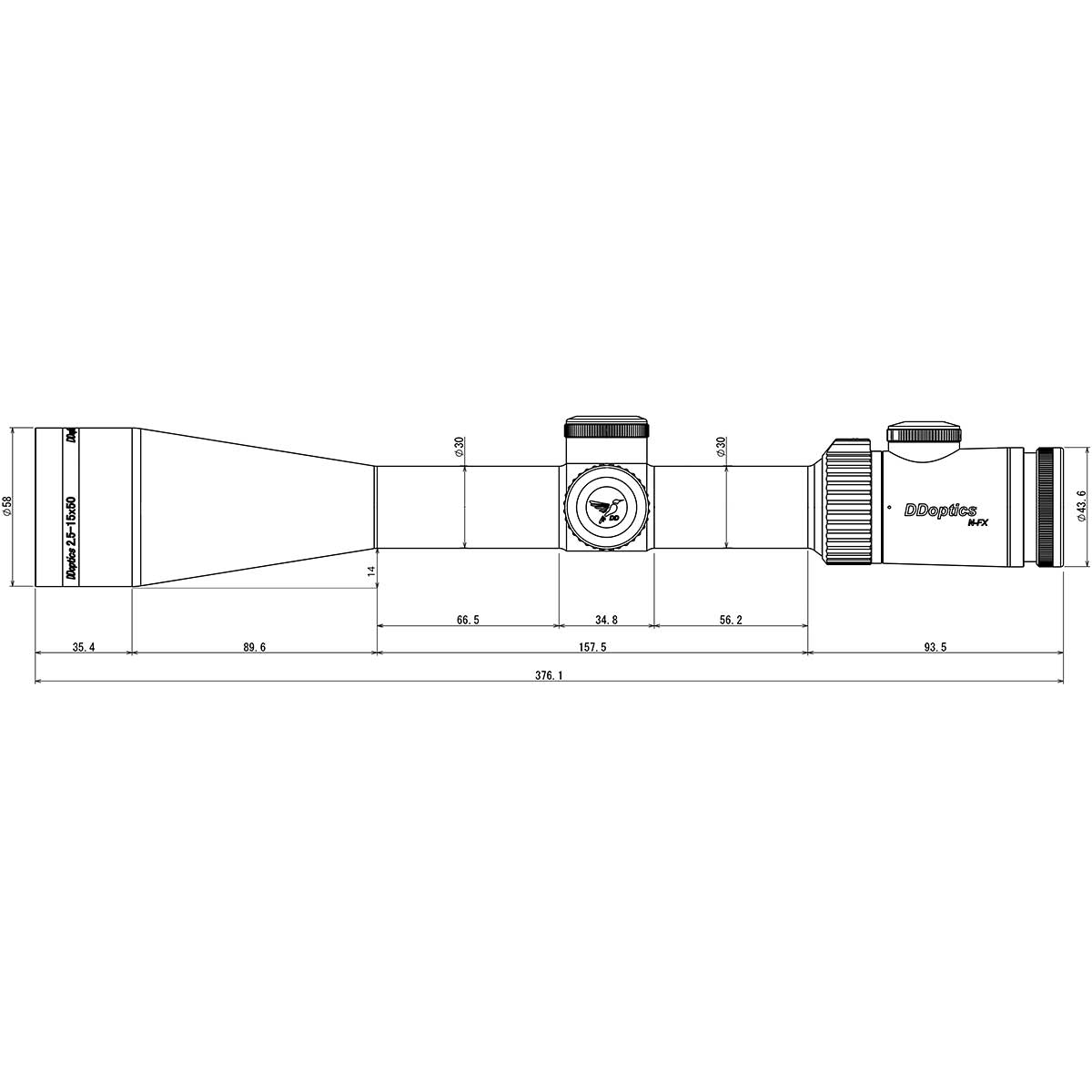 DDoptics | Zielfernrohr Nighteagle V6 2,5-15x50 NFX