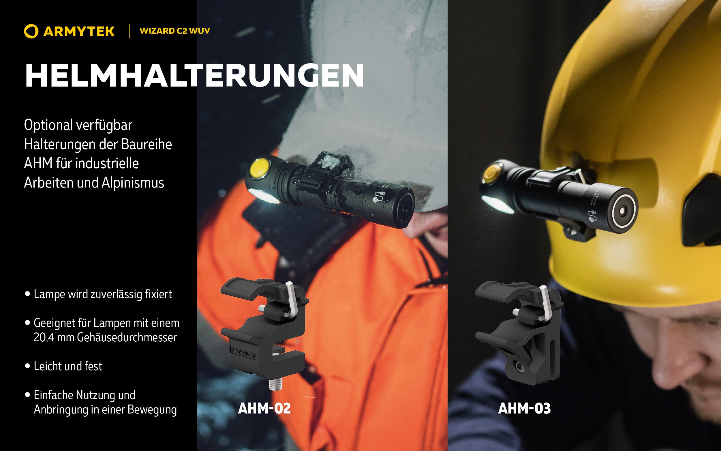 Armytek |  UV Stirnlampe | Taschenlampe Armytek Wizard C2 WUV –  für Jagd / Outdoor / Camping