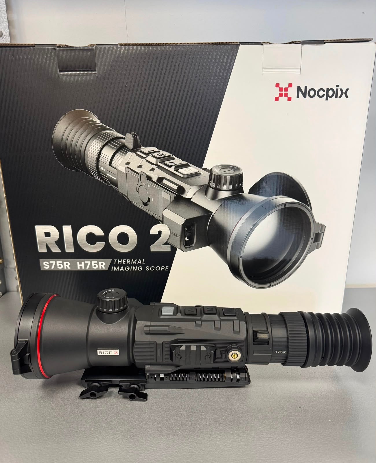 Lagerabverkauf | Ausstellungsstück | Nocpix RS75R RICO2 | Wärmebild-Zielfernrohr (75mm) mit Entfernungsmesser