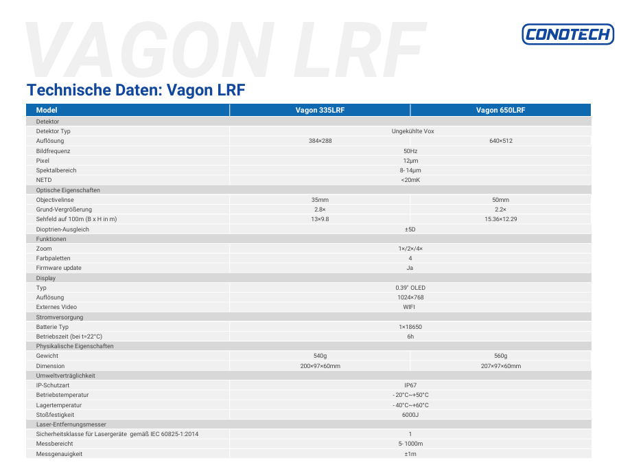 Conotech Vagon 335LRF | Wärmebild-Zielfernrohr mit Entfernungsmesser